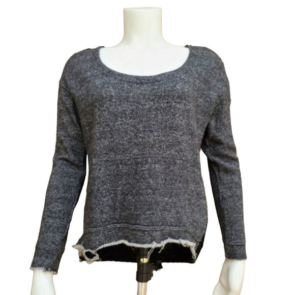 Anthropologie Sweaters - Woodleigh Anthro Mixed Media Cableknit Sweater Small S Textured Raw Frayed Hem